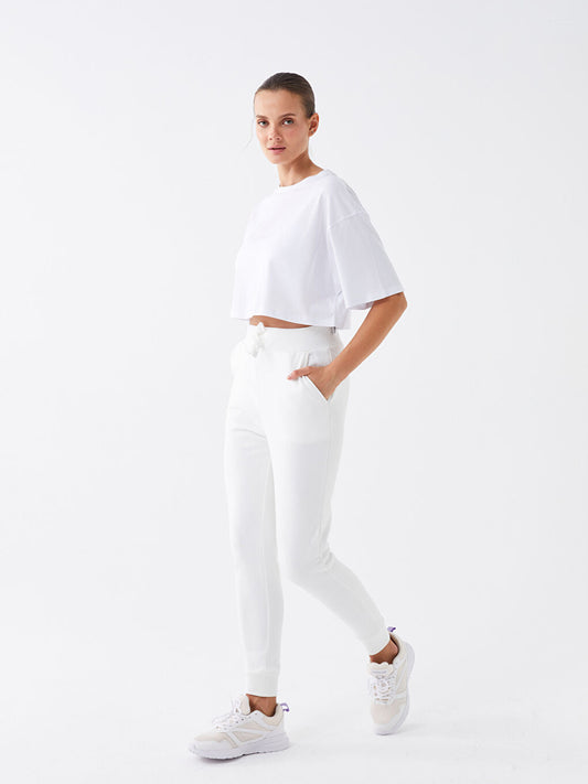 Ladies Joggers | Cream and White