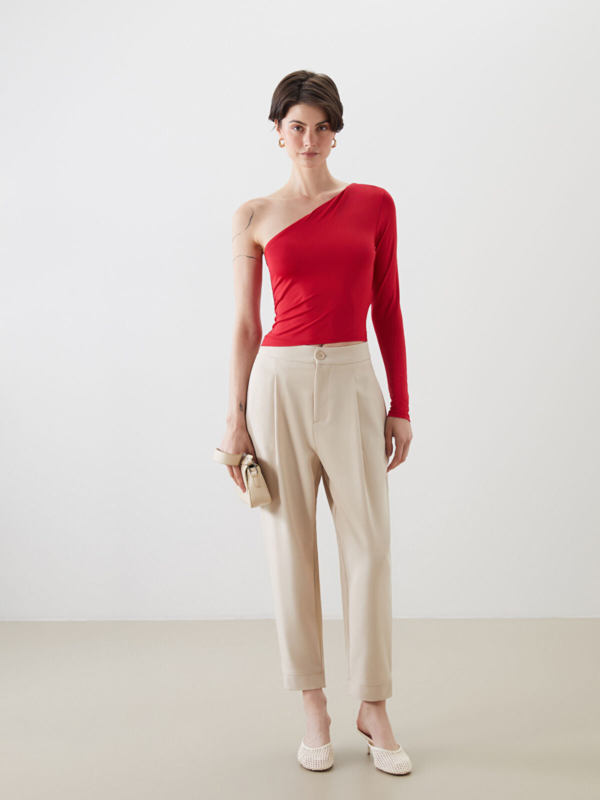 Chilli Red Slash Neck Crop Top | Red