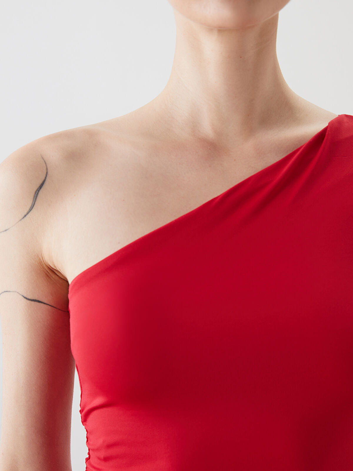 Chilli Red Slash Neck Crop Top | Red