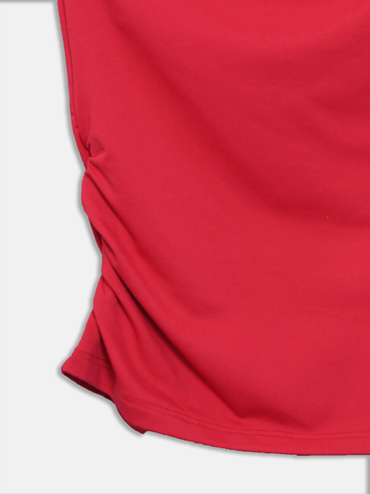 Chilli Red Slash Neck Crop Top | Red
