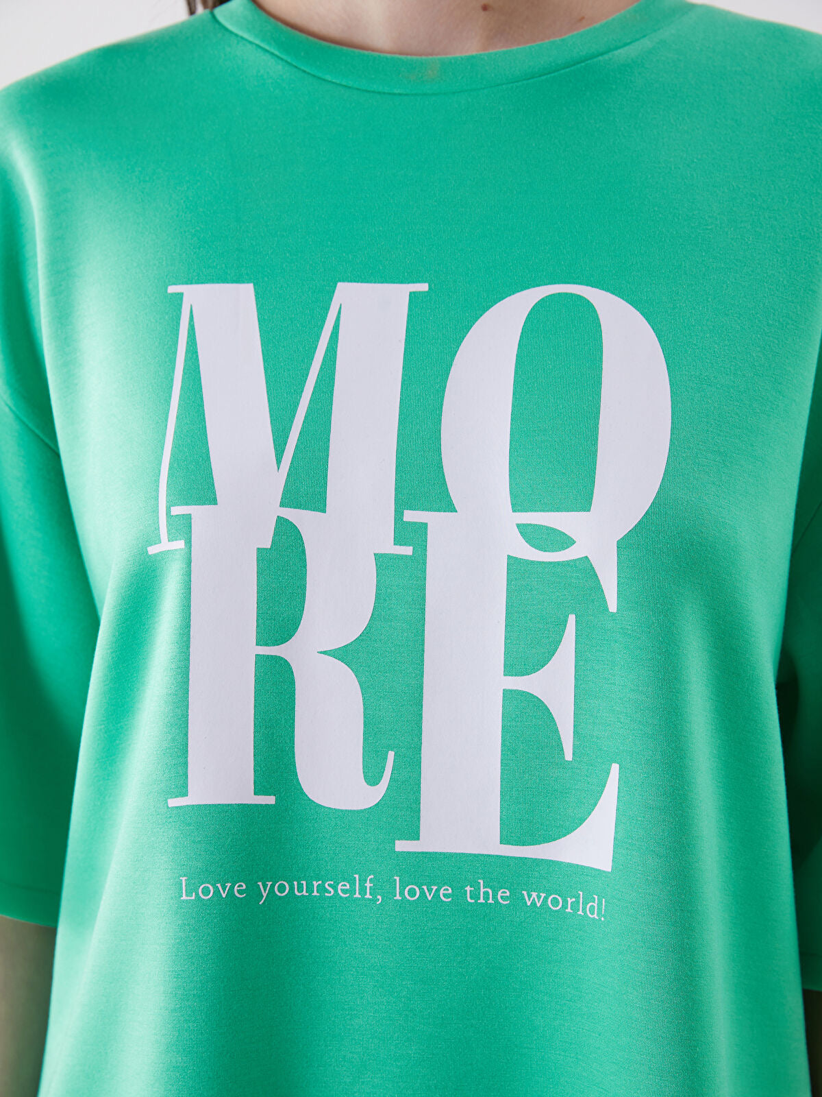 MORE  Ladies Oversized Sweat Tee | GREEN