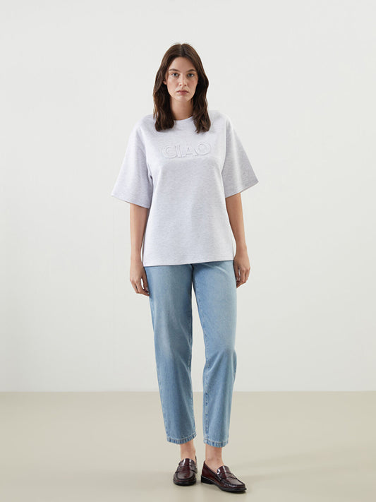 CIAO Ladies Oversized Sweat Tee | GREY