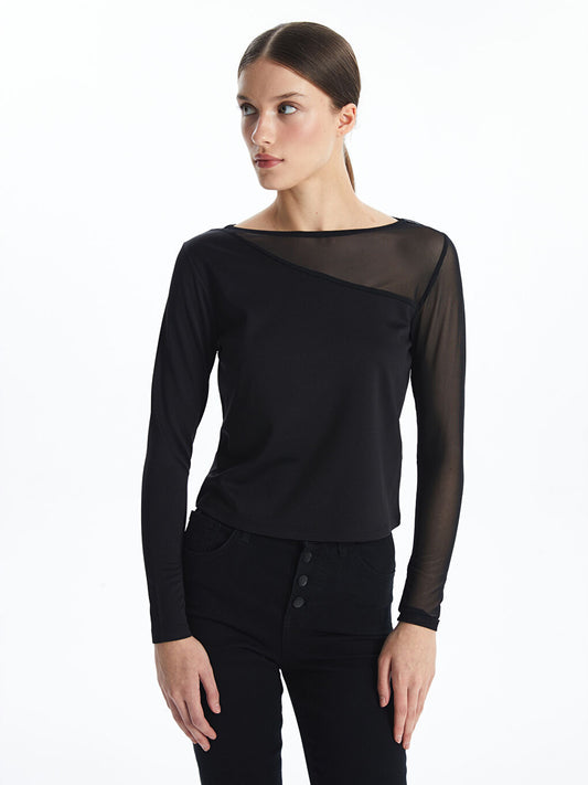 Black Dimond Crew Neck Tops | Full Sleeve