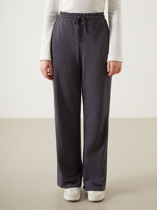 Ladies Wide Leg Joggers | Dark Grey