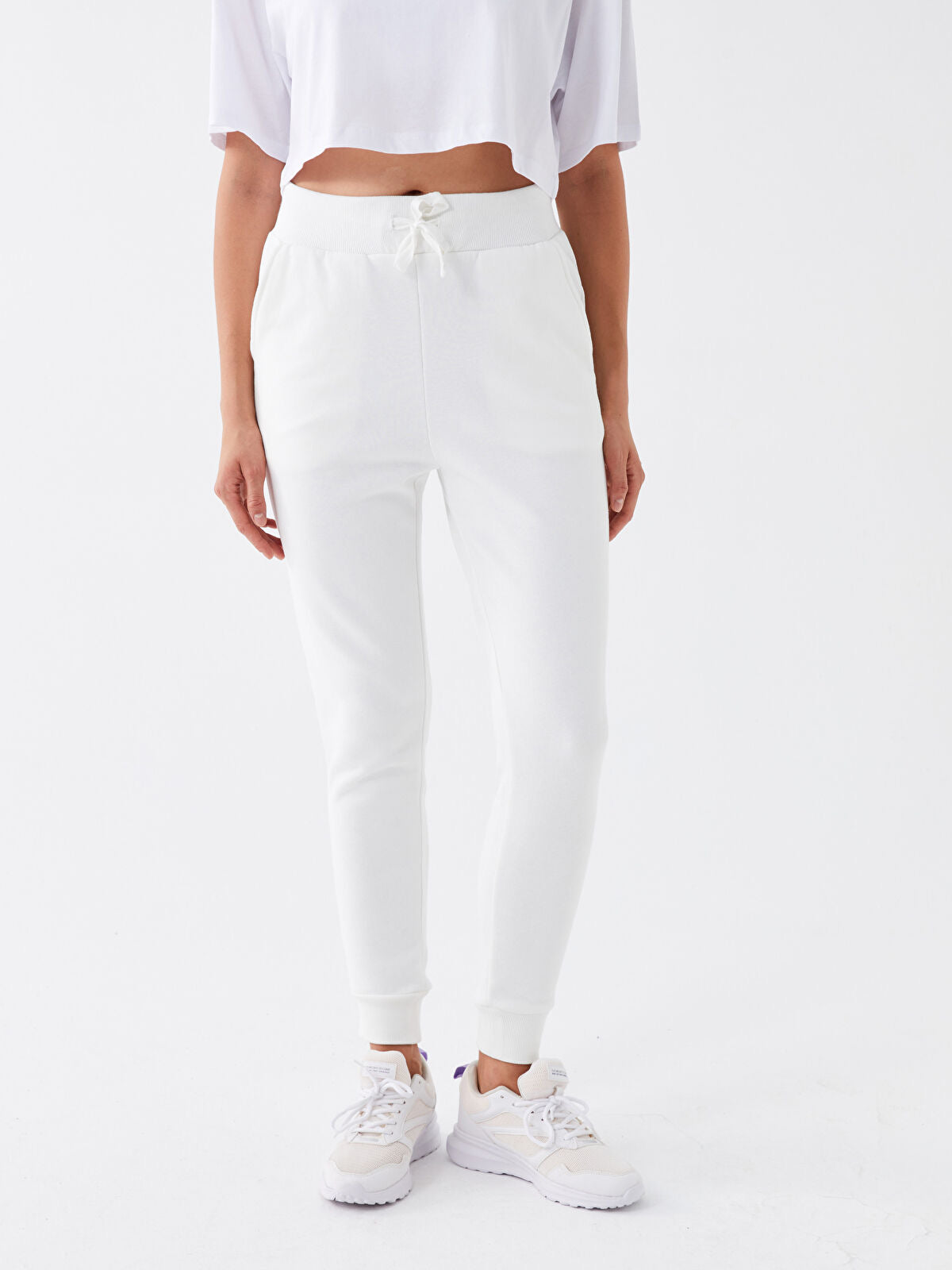 Ladies Joggers | Cream and White