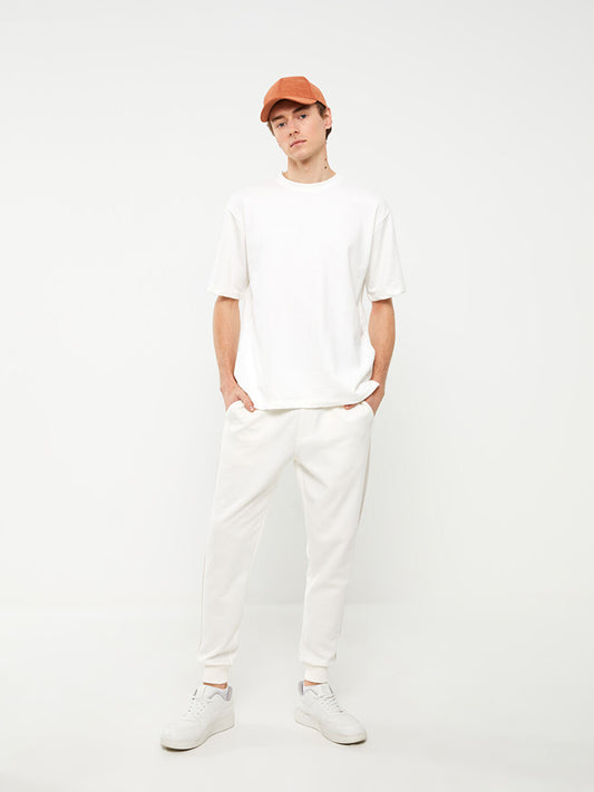 Men Premium Baggy Joggers | Cream White