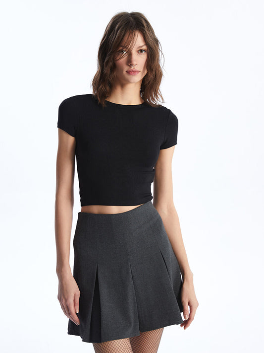 Crew Neck Women's  Tops | Viscose Black