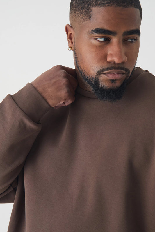CROPPED Men's Premium Sweatshirt | Coffee/Brown