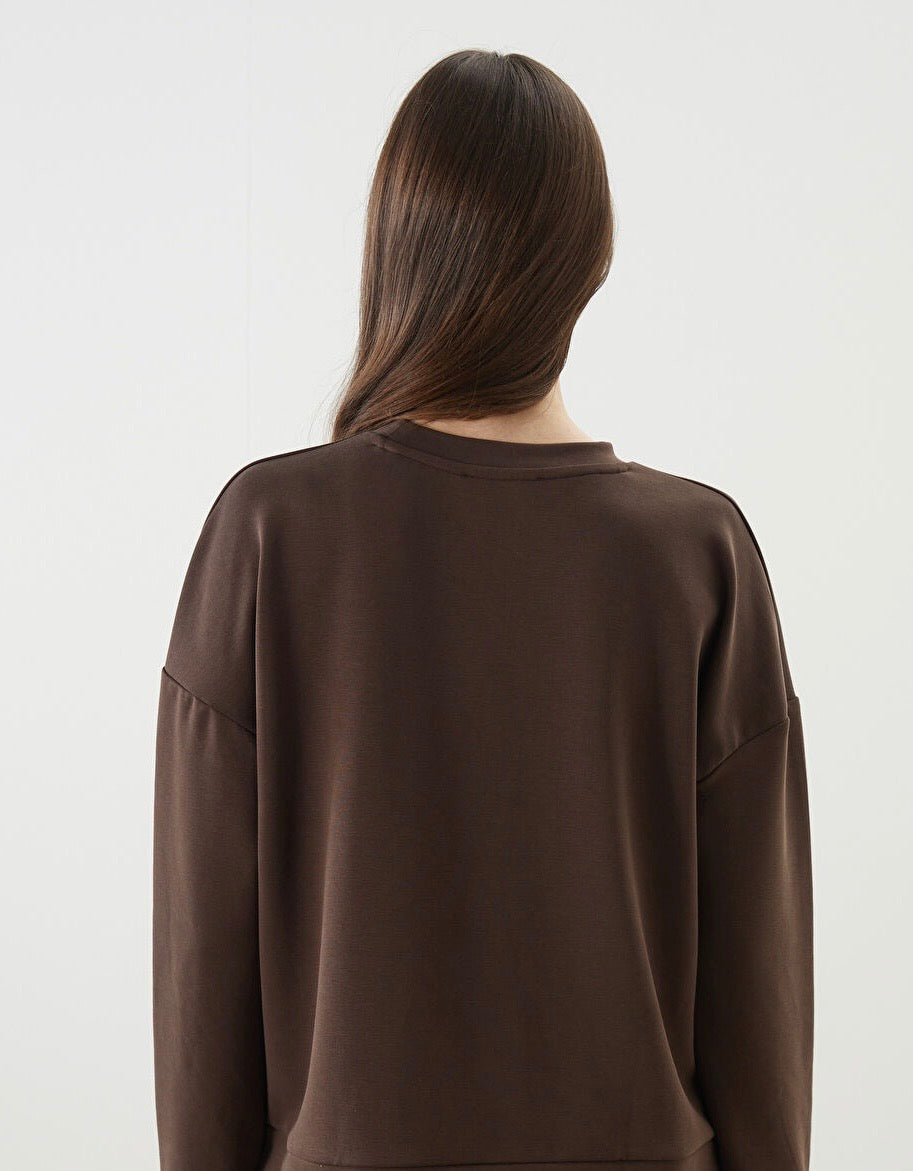 Ladies Boyfriend Oversized Sweatshirt| Coffee/Brown