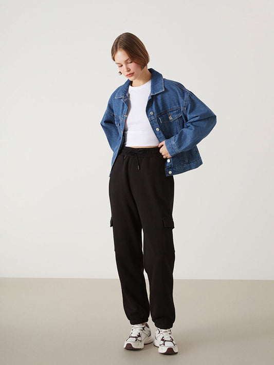 Ladies Baggy Cargo Joggers | Black