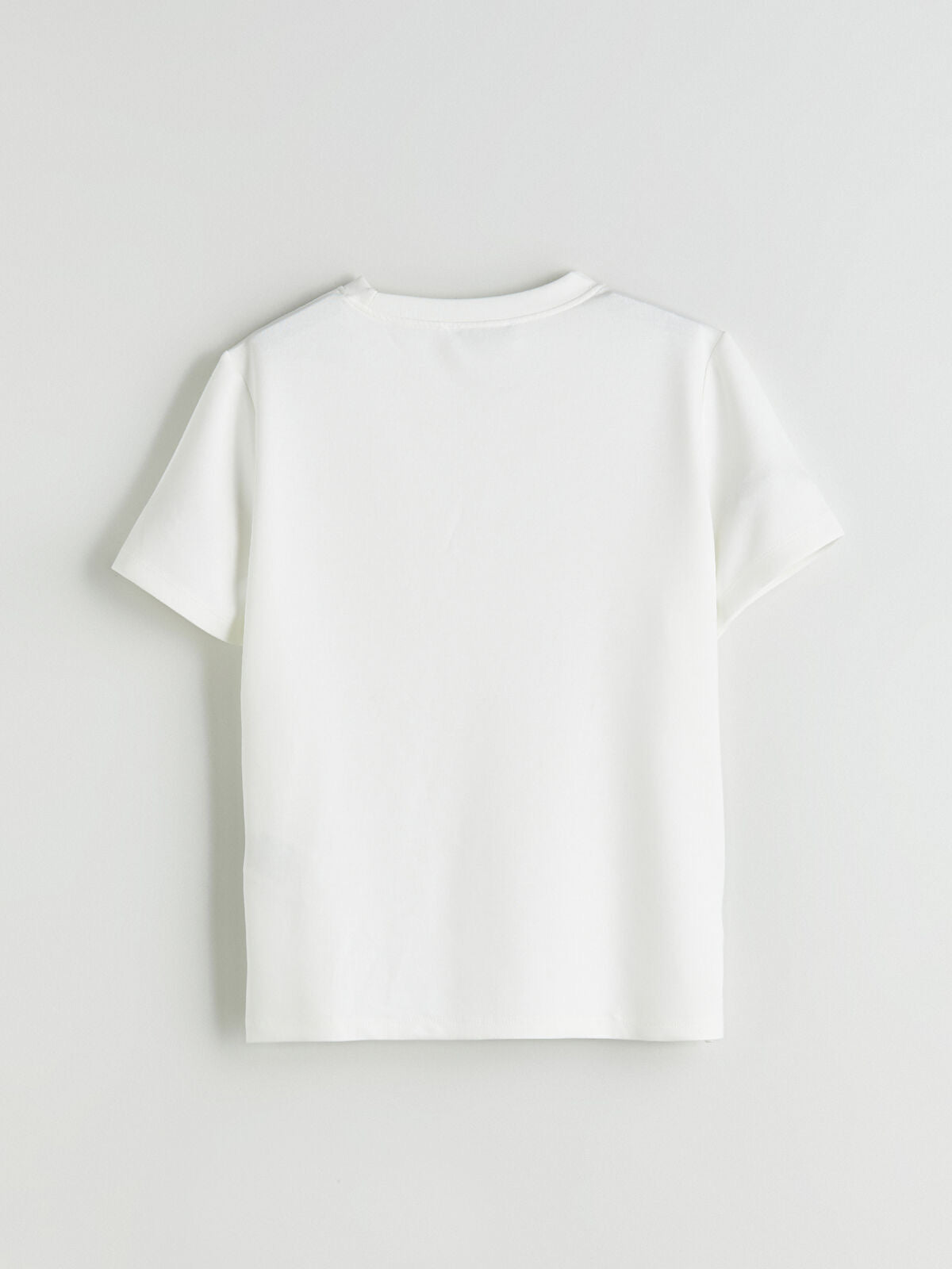 Beige Solid Tee | Short Length and Viscose
