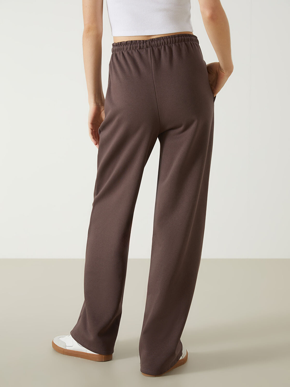 Ladies Wide Leg Joggers| Brown