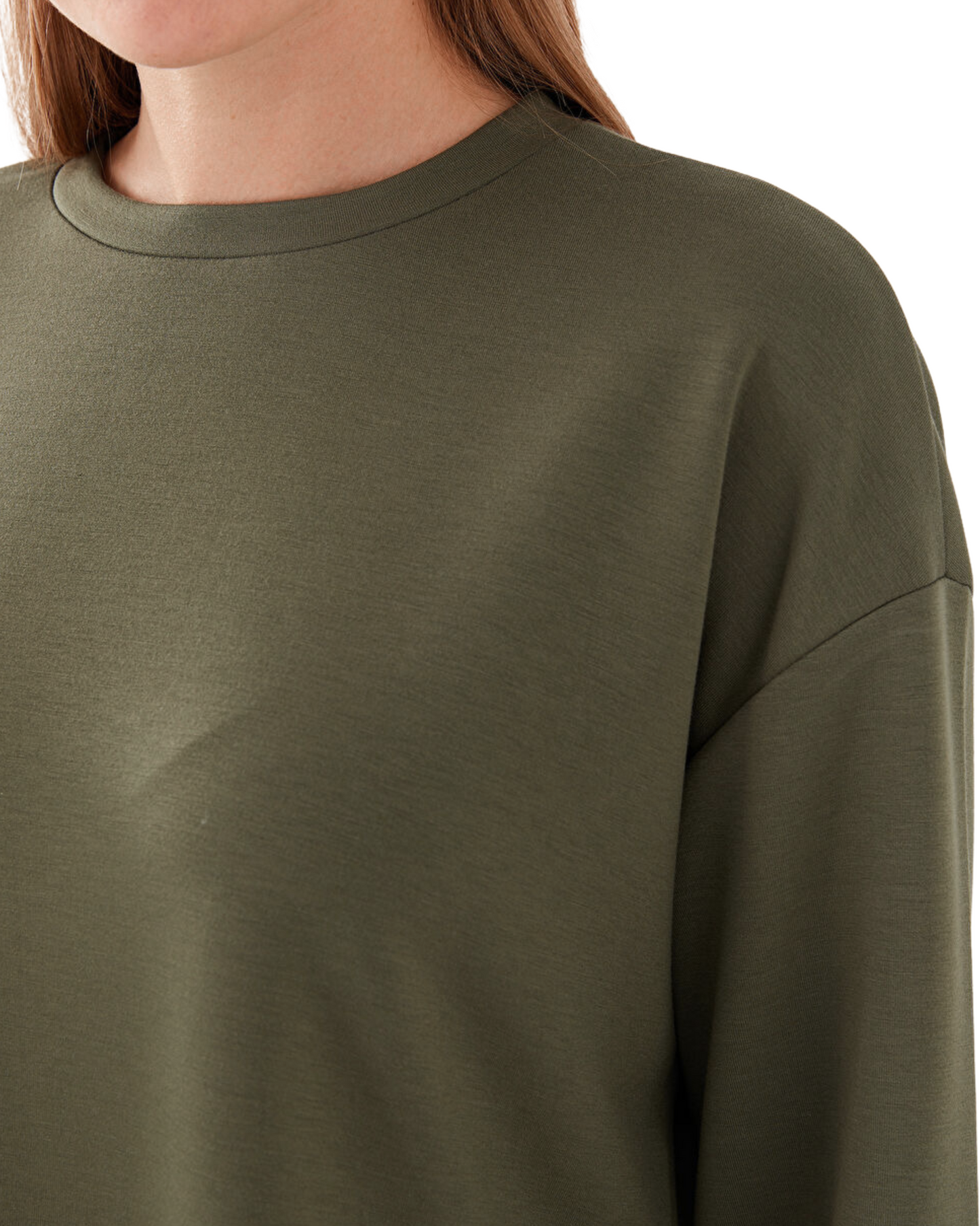 Ladies Boyfriend Oversized Sweatshirt | Olive Green