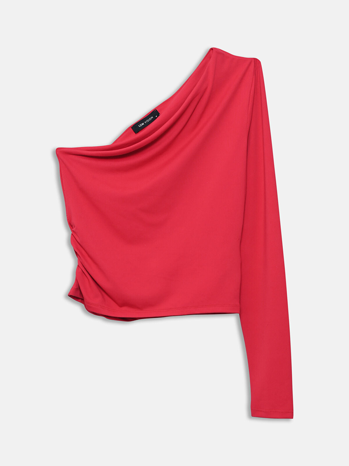Chilli Red Slash Neck Crop Top | Red