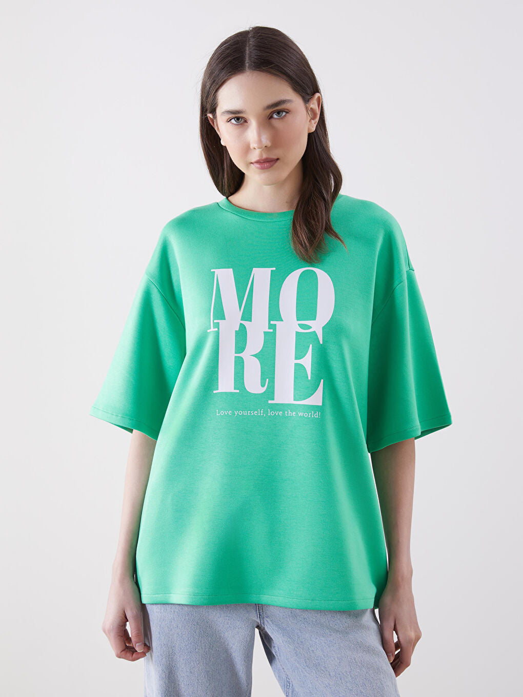 MORE  Ladies Oversized Sweat Tee | GREEN