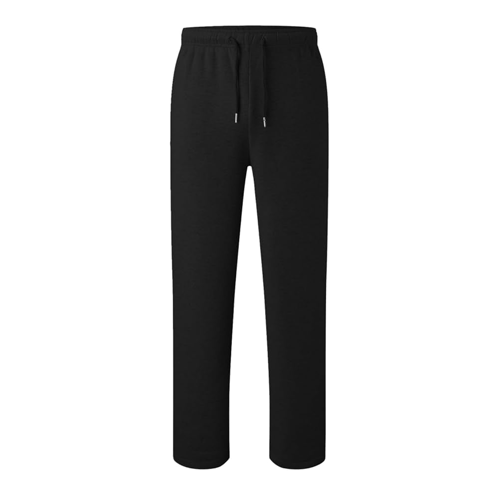 High Waist BRUSHED Wide Leg Ladies Joggers | BLACK