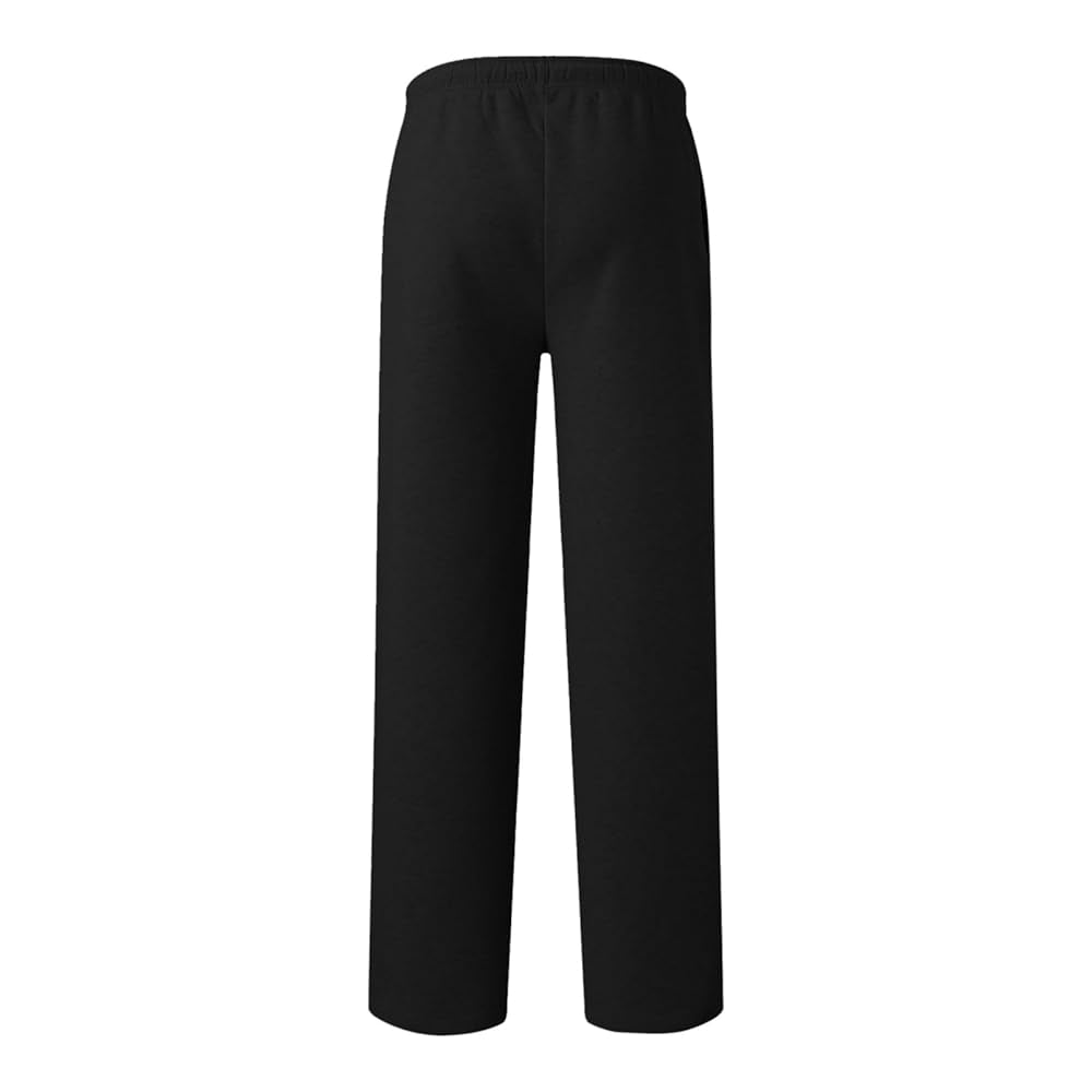 High Waist BRUSHED Wide Leg Ladies Joggers | BLACK