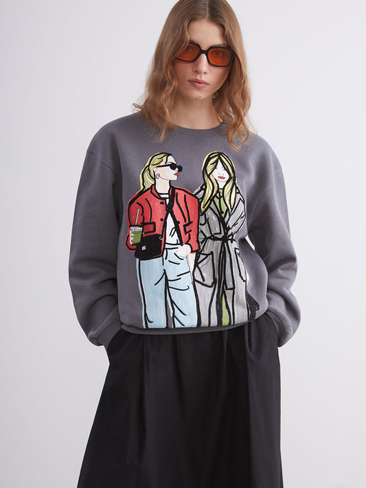TWO GIRLS SWEAT SHIRTS | Oversized Fit