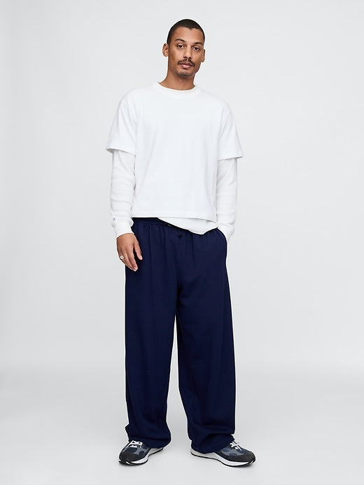 BRUSHED Baggy Sweatpants | NAVY BLUE